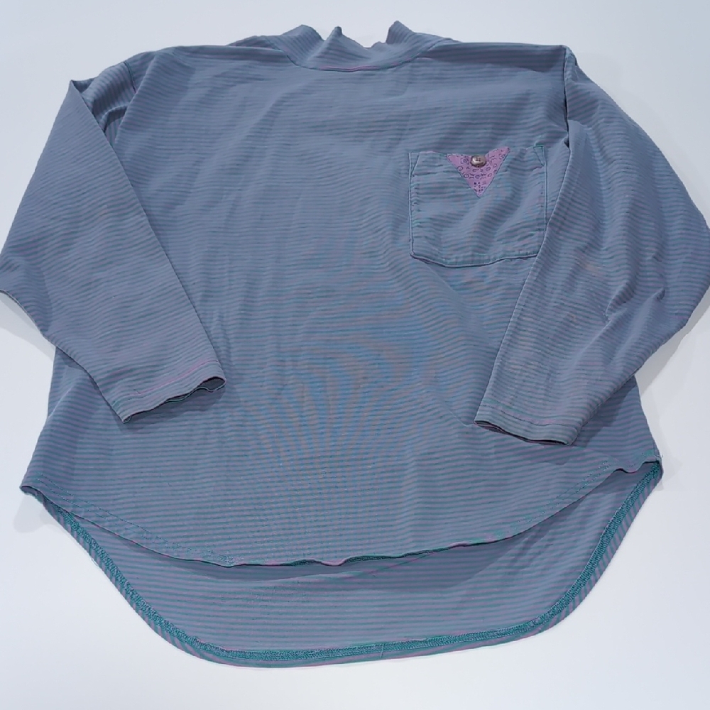 Segrets  Vintage Men's Long Sleeve T Shirt Large 1990 Authentic Blue